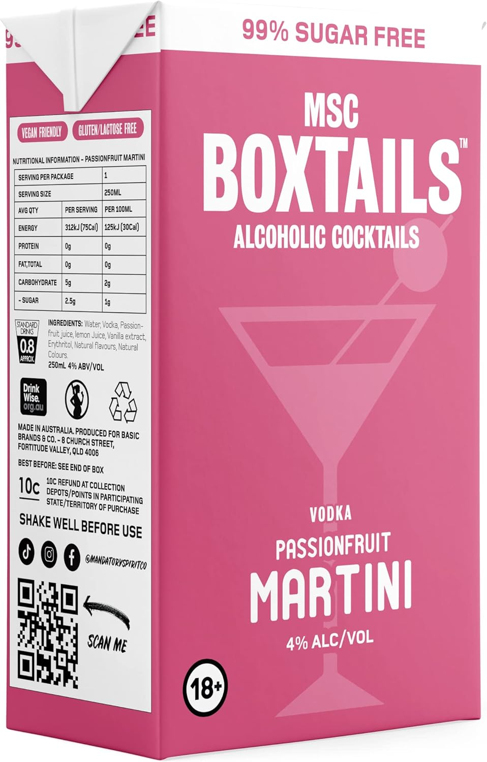 MSC - Boxtails Passionfruit Martini - 250Ml X 24 Pack image number 1