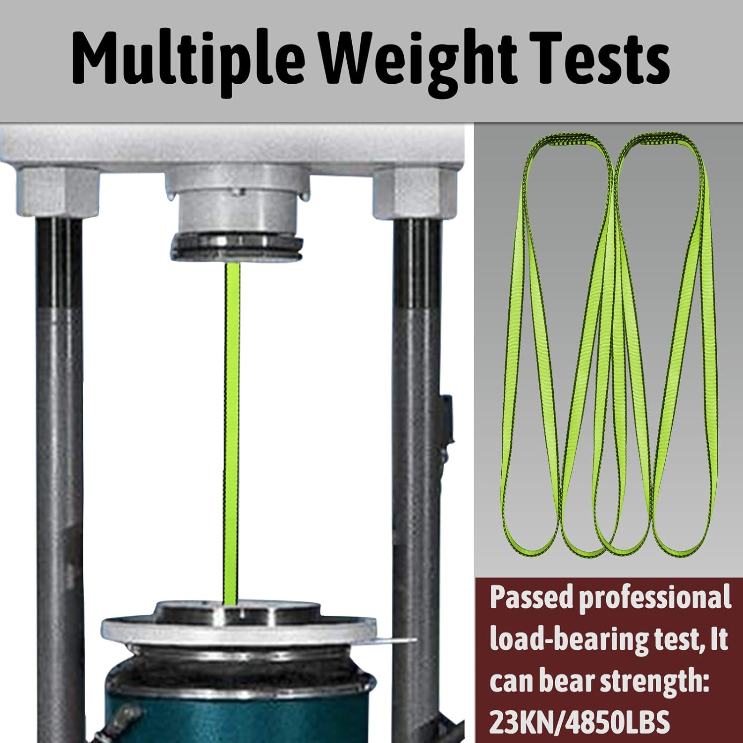 KIKIGOAL 18MM Nylon Climbing Sling Runner 23KN CE2008/EN566 Rock Climbing Webbing Straps for Outdoor Climbing, Rappelling, Swing, Yoga Hammock Etc (60 CM/24 Inch, 3PCS GREEN) image number 1