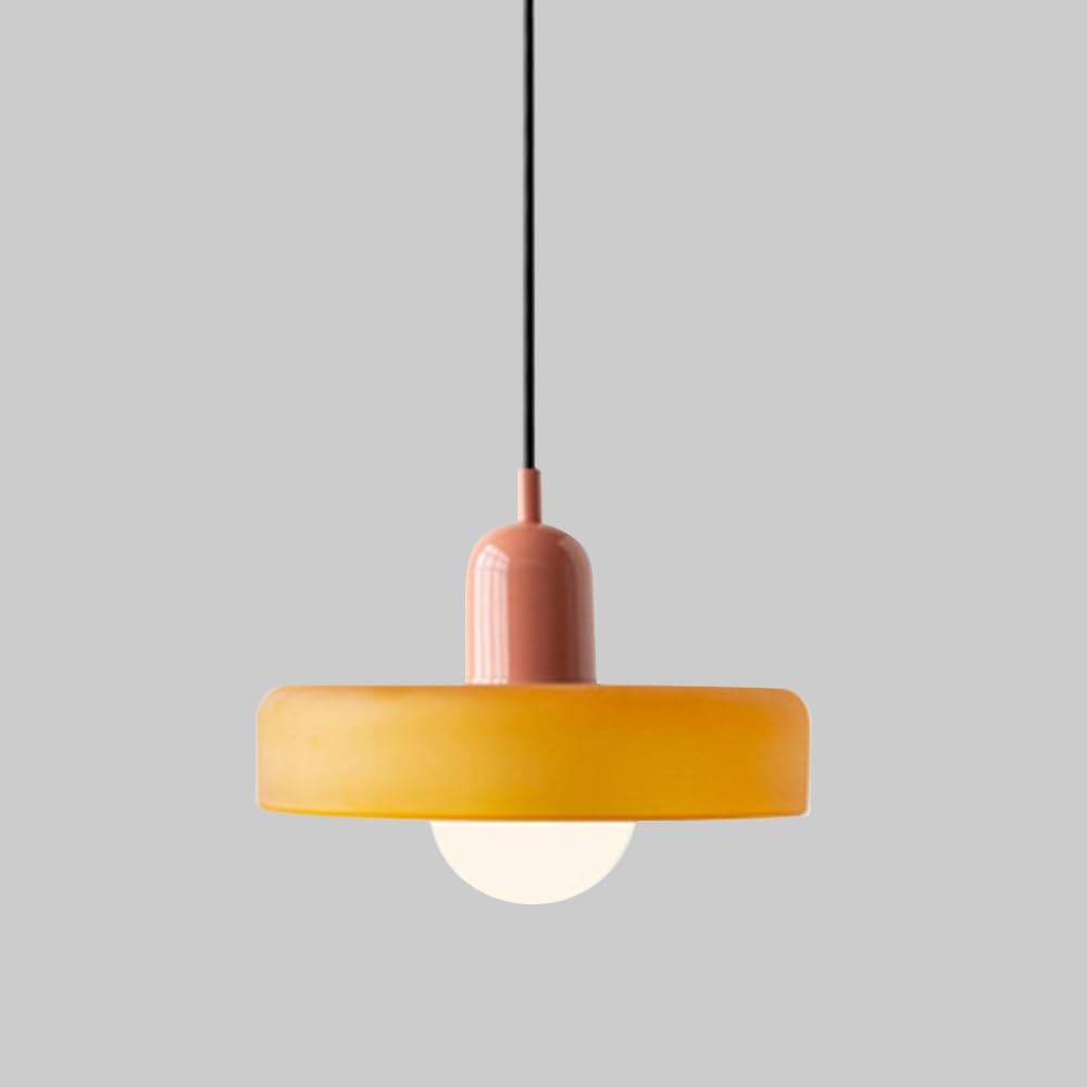 Nordic Hanging Light Glass Pendant Lighting Ceiling Fixture round Small Chandelier Ceiling Lamp Modern Single Suspended Lights for Dining Room Kitchen Island Cafe Bar Star of Light