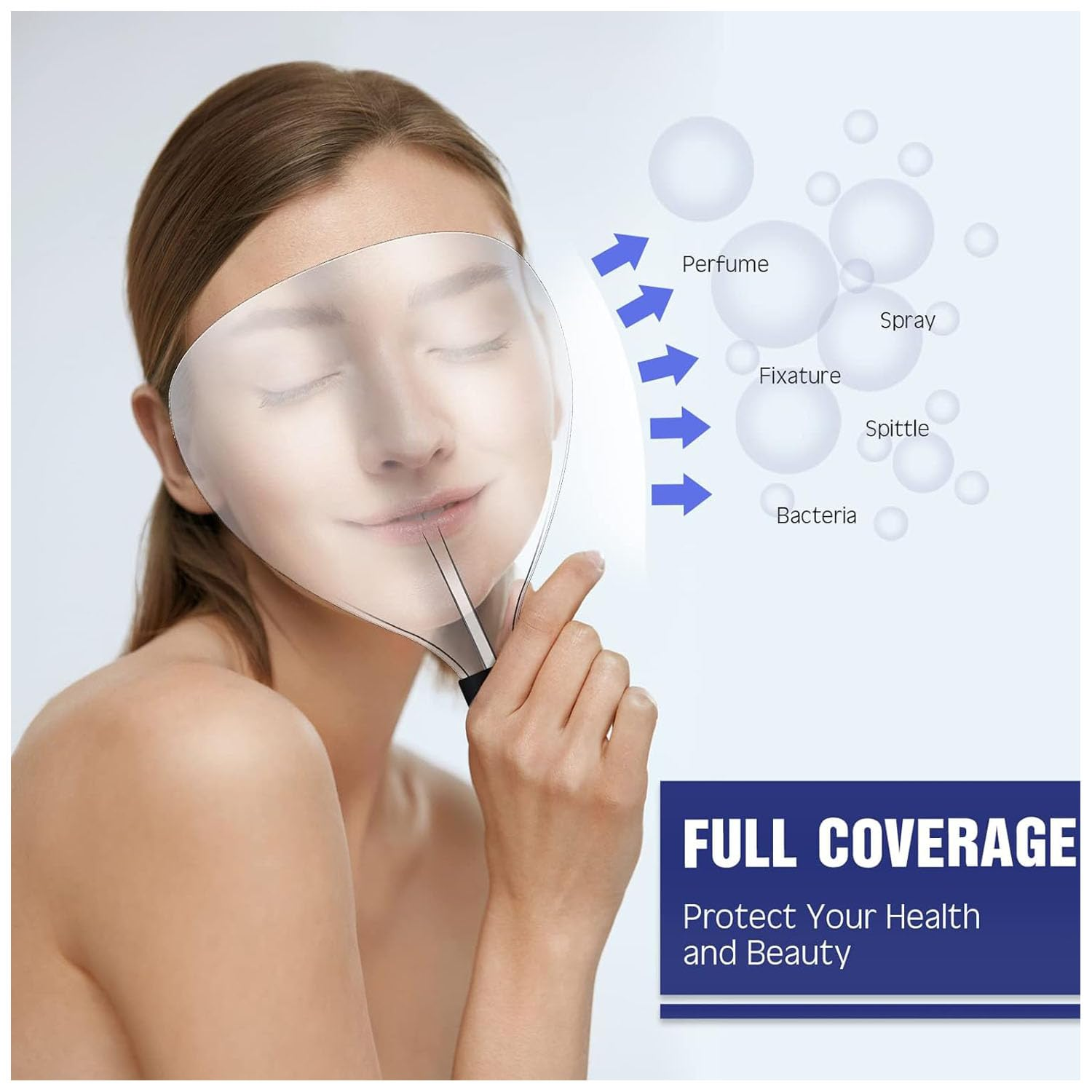 Paifeancodill Face Shield for Hairspray, Plastic Pro Barber Faces Shield, Handheld Hairspray Face Shields, Reusable Faces Protective Cover for Hairdresser Tools Protects Face during Hair Coloring image number 3