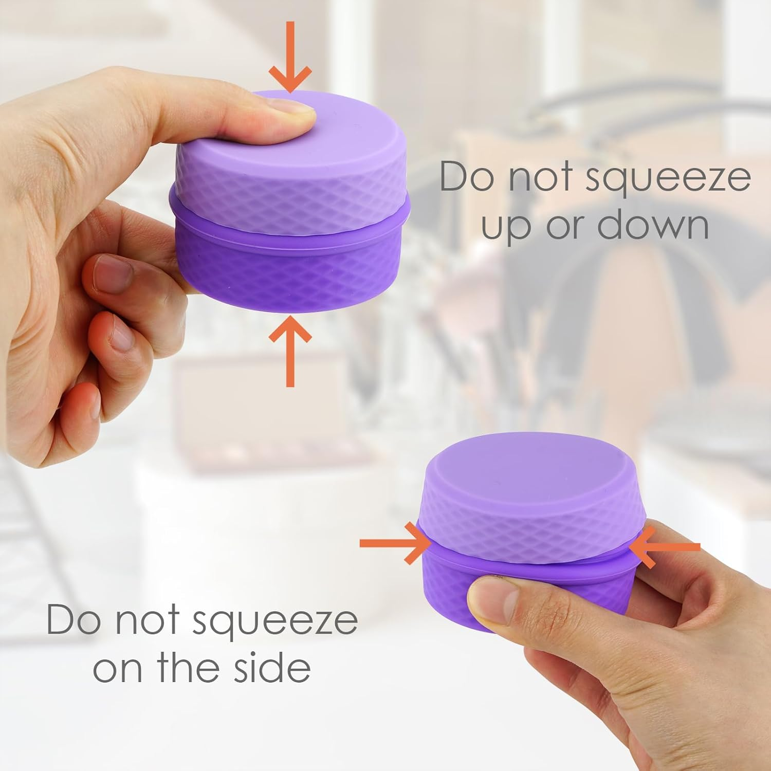 2 Pack Silicone Makeup Containers, Leak-Proof Travel Cosmetic Jars for Creams with Lid, Travel Essentials Accessories for Toiletries (Pink, Purple), Purple+Pink image number 2