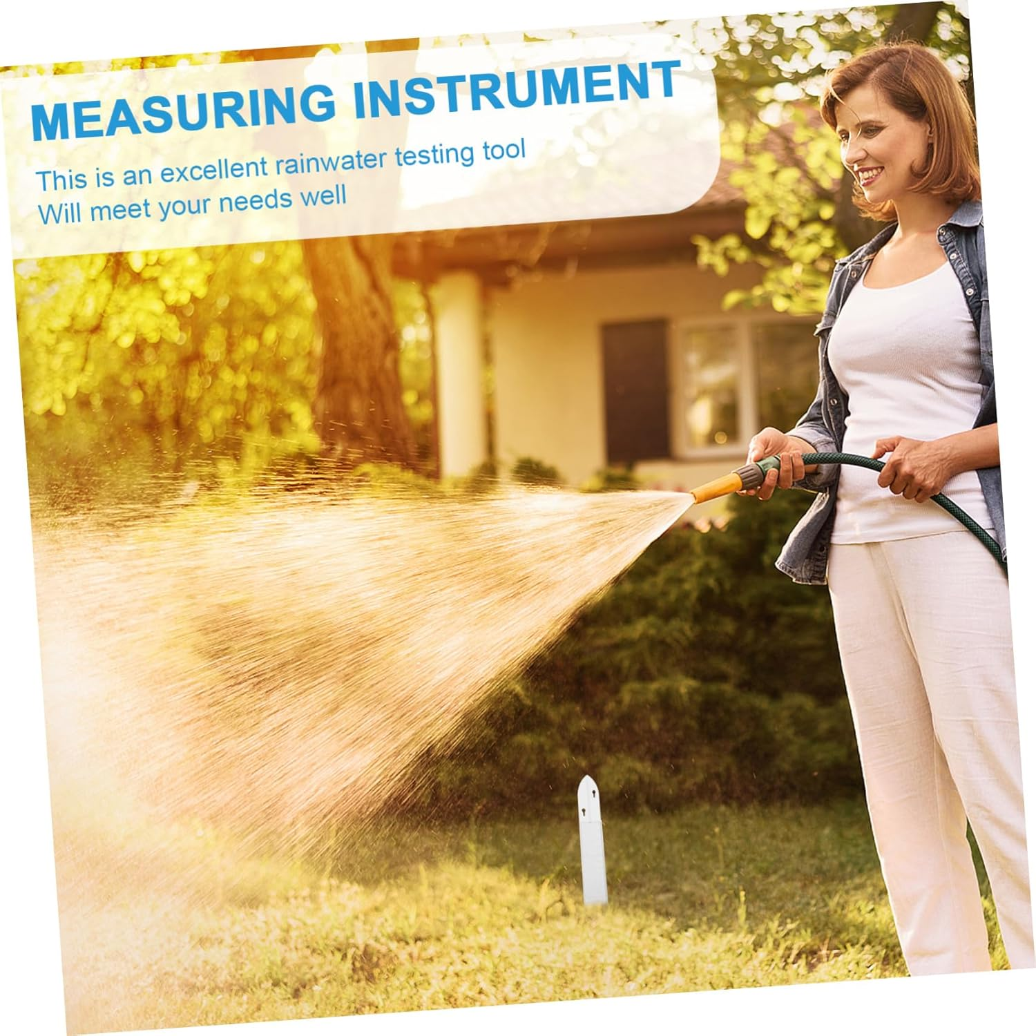 INOOMP Outdoor Rain Gauge Plastic Rainfall Measuring Container with Graduated Scale for Garden Lawn Patio Weather-Resistant Rainwater image number 2