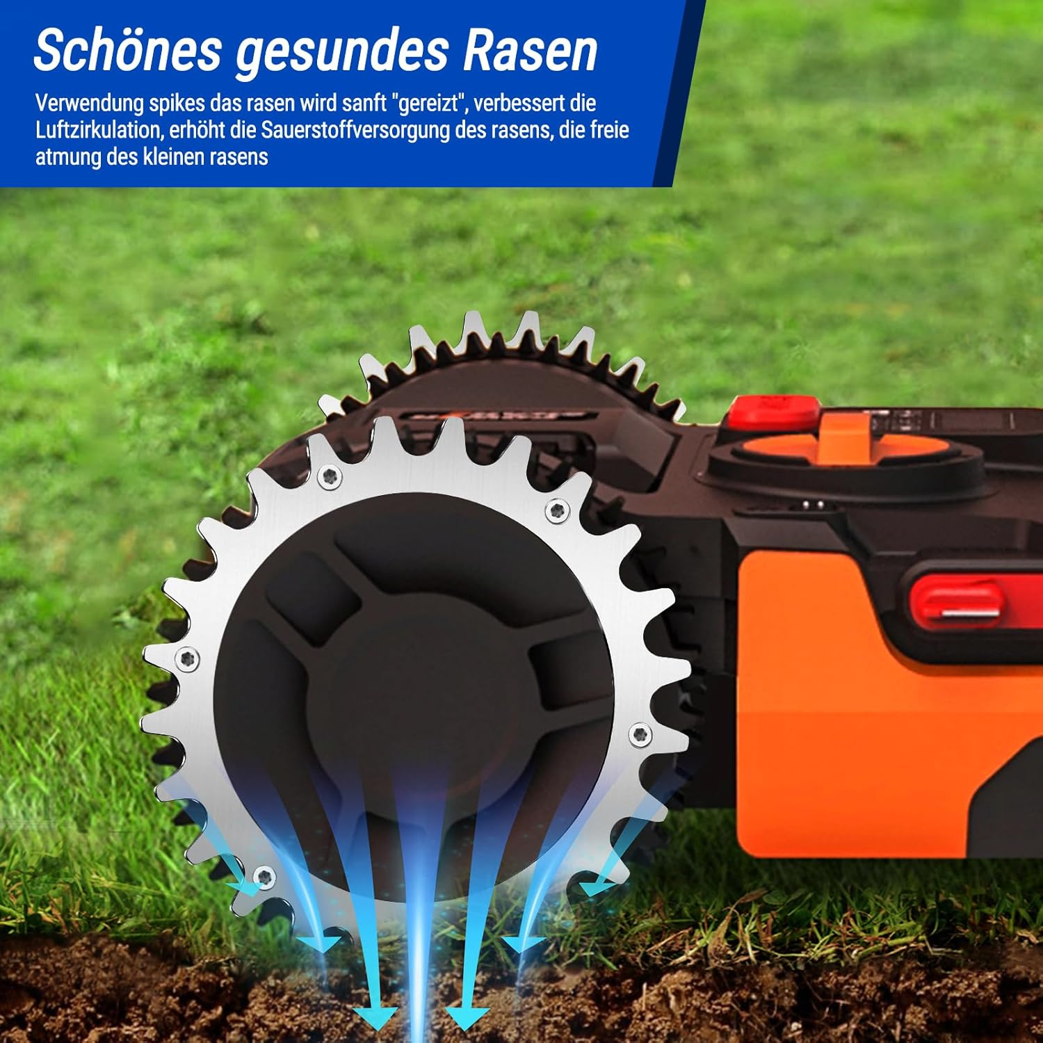 Stainless Steel Spikes for Worx Landroid Model S/M Lawnmower, Traction Improvement for Robotic Lawnmowers, Countersunk Screw Holes, Polished Deburring with 12 X Stainless Steel Screws image number 5