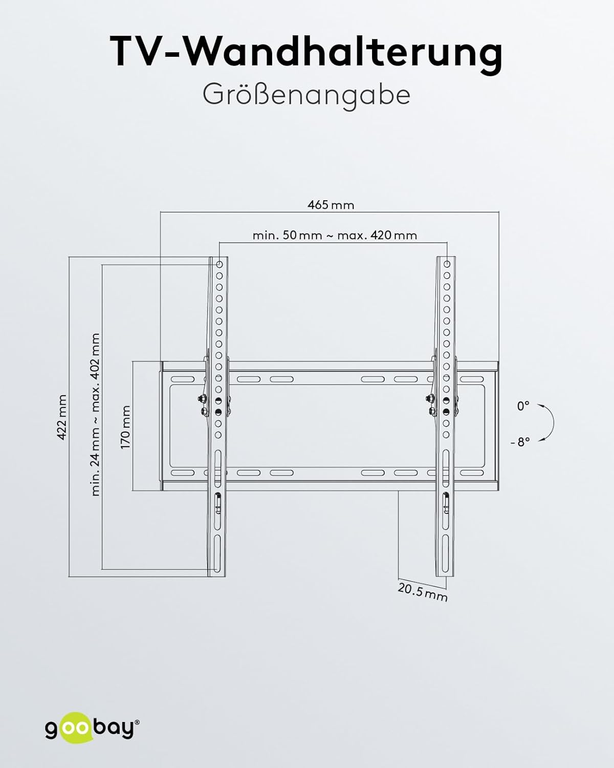 Goobay Tilt Wall Mount for TV Size 32-55, Black, Medium image number 1
