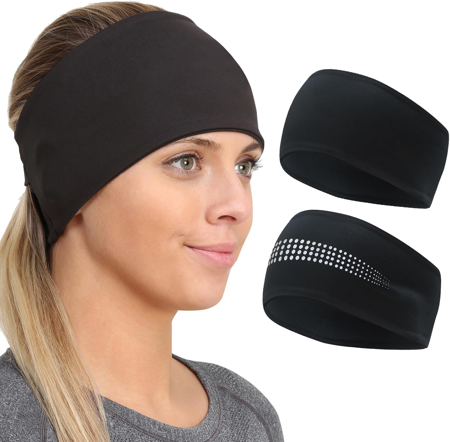 Trailheads Ponytail Headband - Adrenaline Series | Women&rsquo;S Running Headband with Reflective Accents