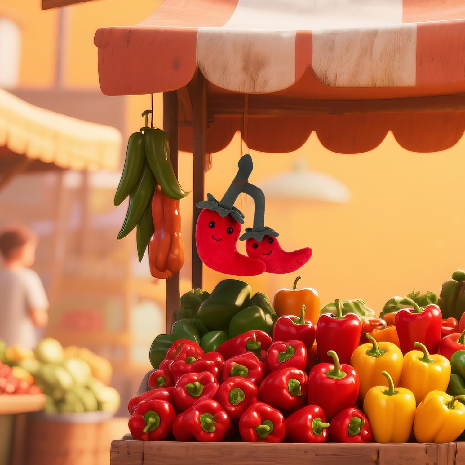 Apricot Lamb Passionate Chili Stuffed Animals for Kids, Soft Cute Plush Toys for Baby Girl and Boy, 7.5 Inches