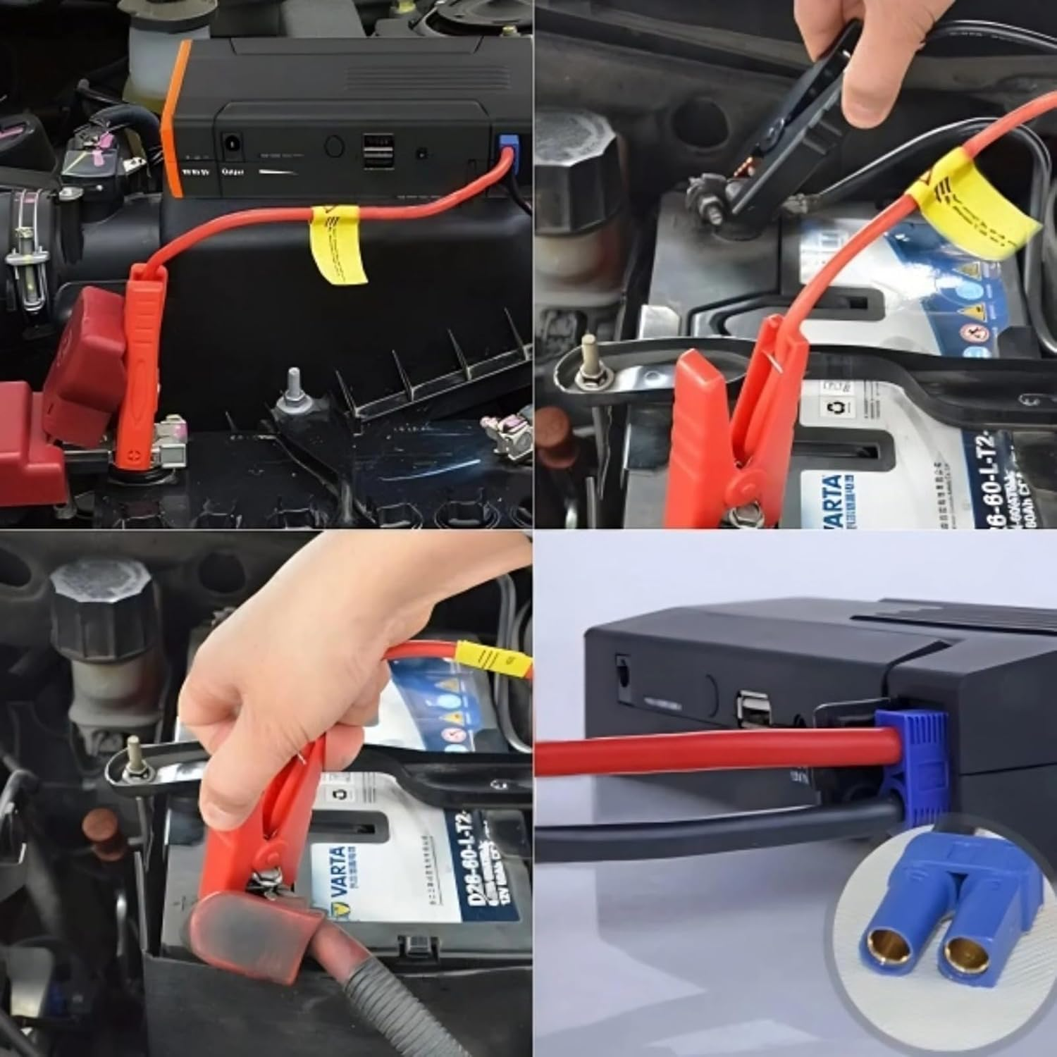 Battery Jumper Clamp, Car Starter Clamp DC12V Practical for Emergency, Car Jump Starter Clamp EC5 Male Connector, Emergency Automotive Battery Booster Jumper Clamp Cable DC12V(200A) image number 1