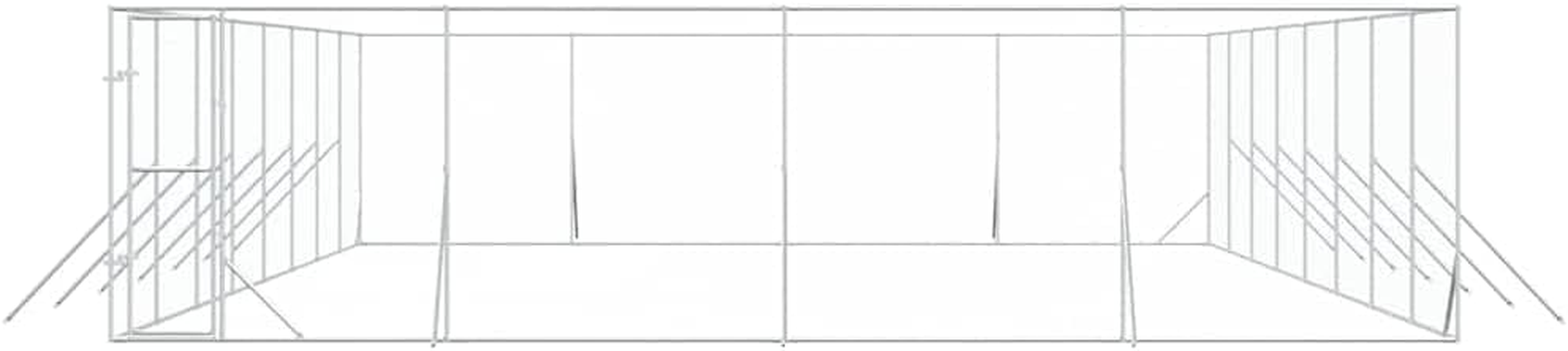 Outdoor Dog Kennel Silver 8X16X2 M Galvanised Steel Pet Shelter Large Enclosure image number 1