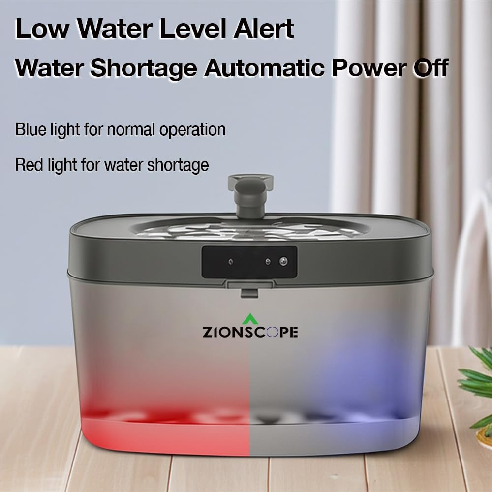 4L Automatic Wireless Pet Water Fountain| Upgraded Filtration System | Ultra-Quiet | Low Water Alarm | Multiple Cats Water Fountain | Radar Sensor/Two Water Mode | Long Battery Life(Grey, 4L) - Grey image number 3