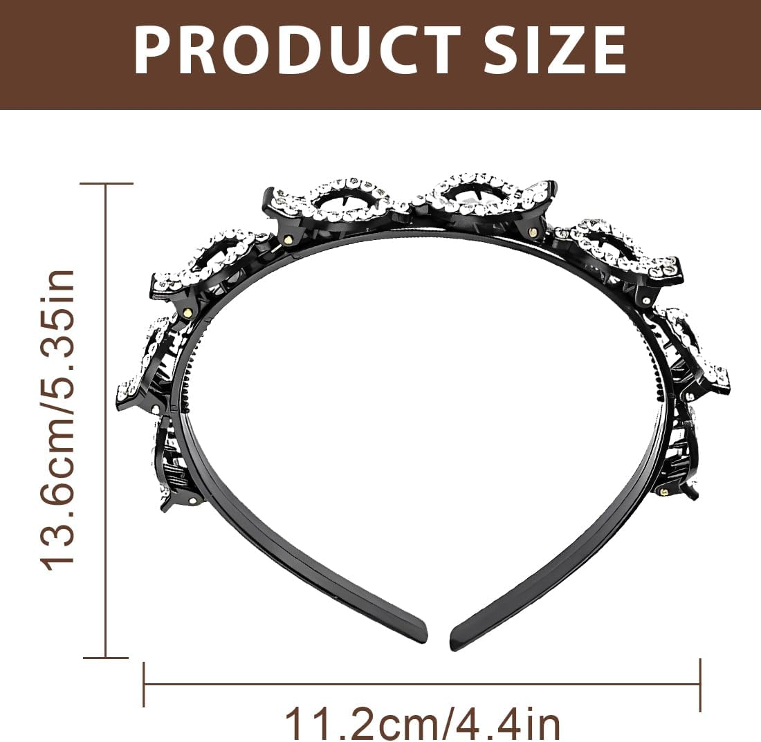 BIRLOZA 1 X Hair Band with Twist Clip Hairstyle Aid Hair Band with Clips Hair Twister Headband Twist Clip Headband Girls Hair Accessories Double Clip Headband image number 4