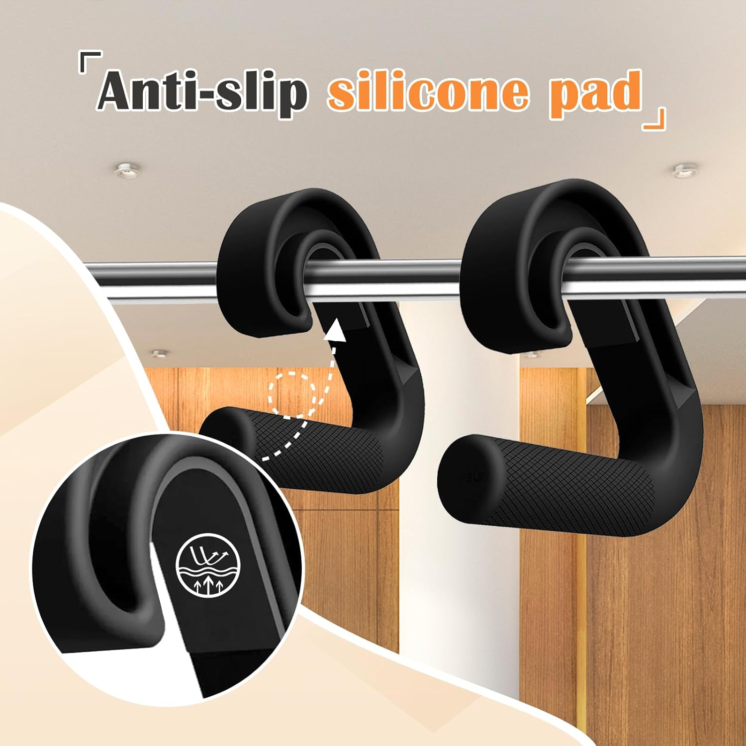 Dickly 2 St&uuml;ck Klimmzugstangengriffe Widerstandsbandgriffe Griffe Rutschfeste Pull-Down-Maschinenbefestigung F&uuml;r Klimmzugstangen Fitness-Studio image number 6