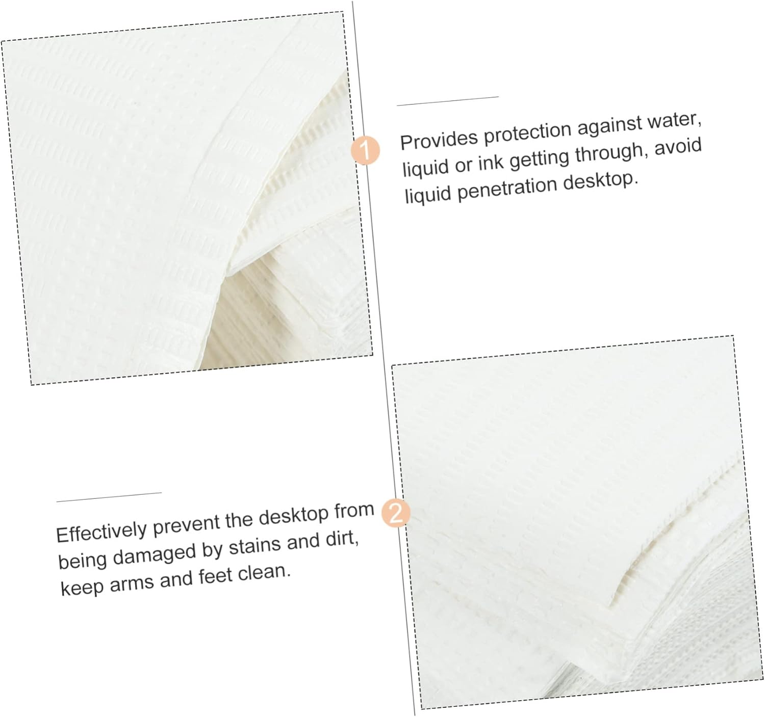 Garneck 125Pcs Disposable White Nail Table Mats - Manicure Desk Pads for Nail Art - Tattoo and Beauty Salons Pulp Paper Mats for Clean and Hygienic Workspaces image number 3