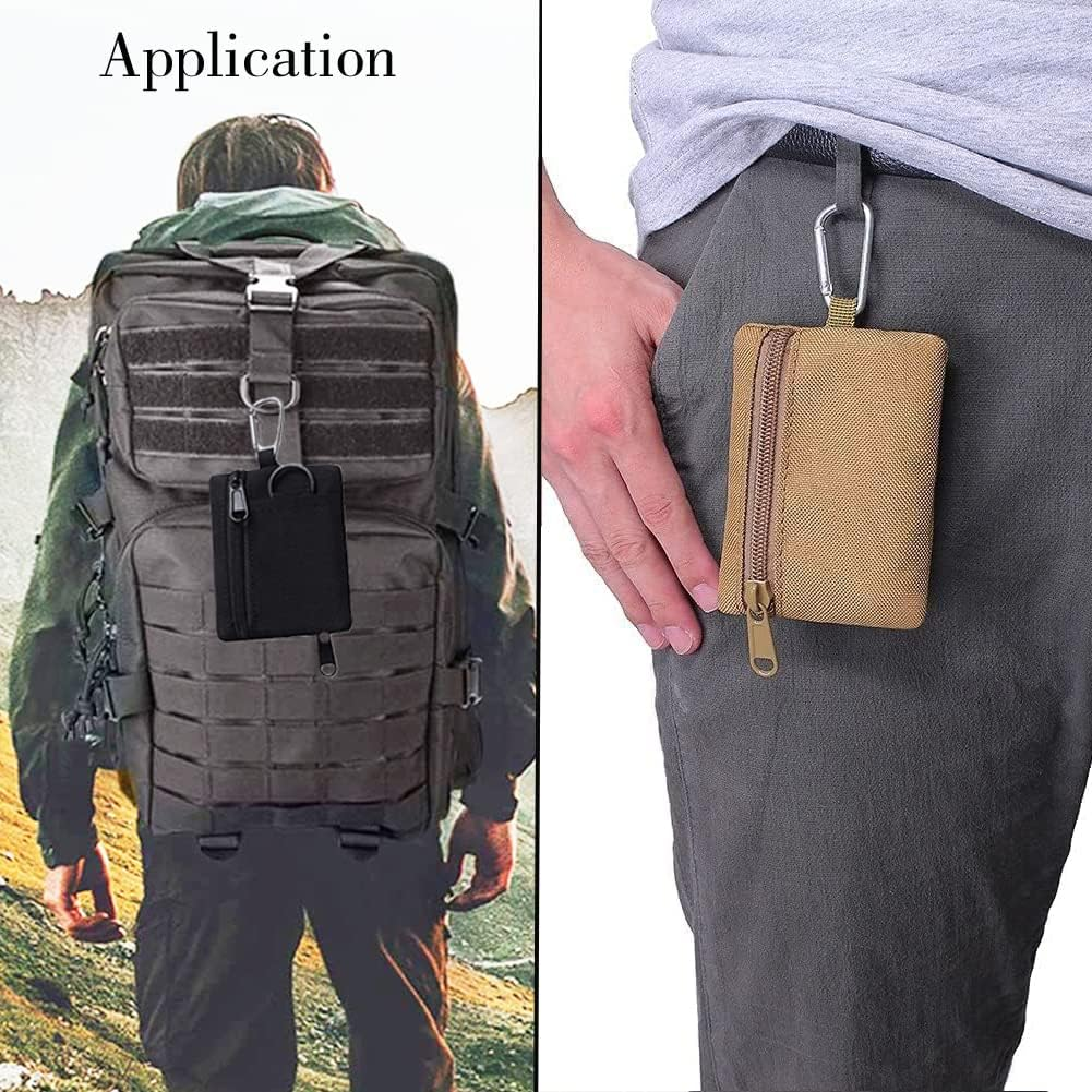 Tactical Keychain Pouch - Military Mini Size Belt Gear EDC Pocket Organizer as Coin Purse ID Card Holder Car Fob Key Waist Case Wallet Earphone Pack