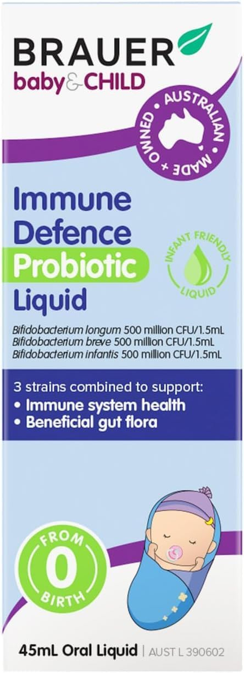 Brauer Baby & Child Immune Defence Probiotic Liquid 45 Ml &ndash; Three Bifidobacterium Strains for Infant Immune & Gut Health image number 5
