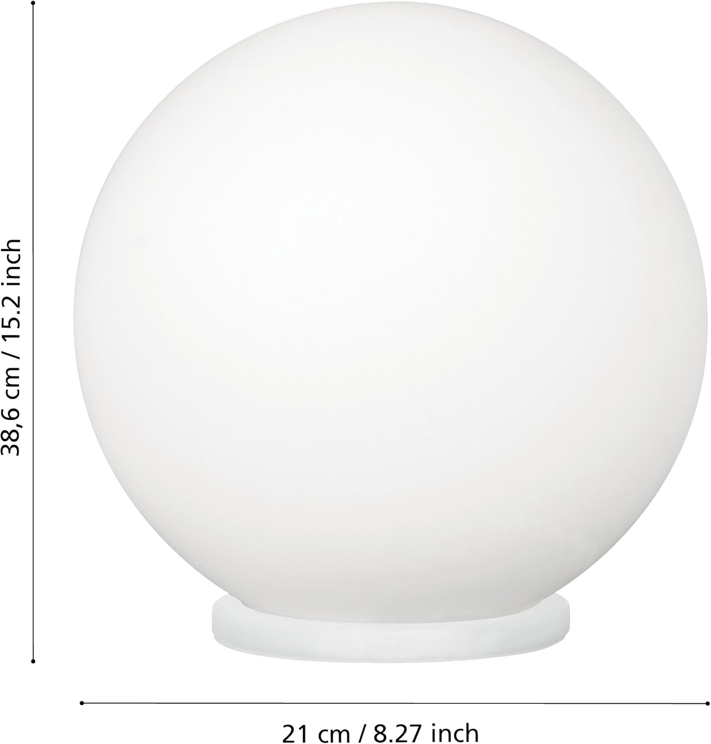 EGLO Rondo LED Bedside Lamp, White Matt Opal Glass Side Table Light, Living Room Lighting, Incl. Switch, E27 Sokcet image number 1