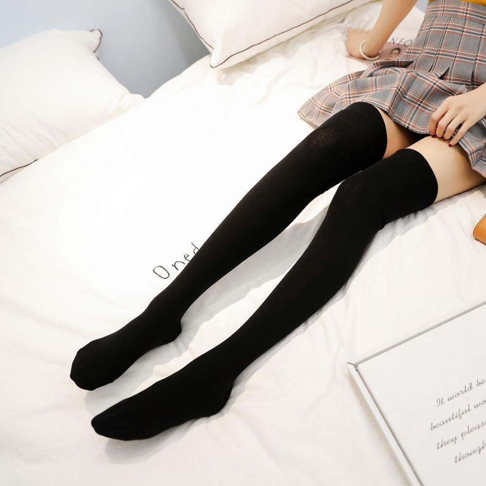 Extra Long Cotton Stripe Thigh High Socks over the Knee High plus Size Stockings image number 4