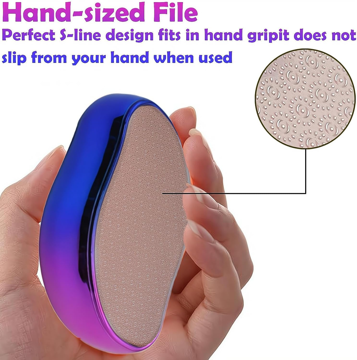 REGODI Glass Foot File Callus Remover, Nano Crystal Pedicure Tool for Cracked Heel, Portable & Travel-Friendly Golden Shine Foot Scraper image number 3