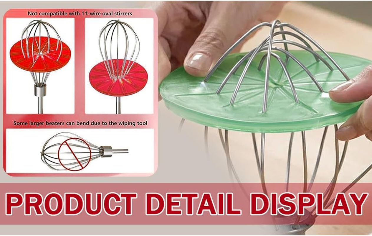 CLSSLVVBN Stand Mixer Whisk Scraper, Flexible Silicone Grooves 6-Wire Mixers Attachment, High Temperature Resistant Blender Cream Scraper, Vertical Blender Essentials (Red) - Purple image number 5