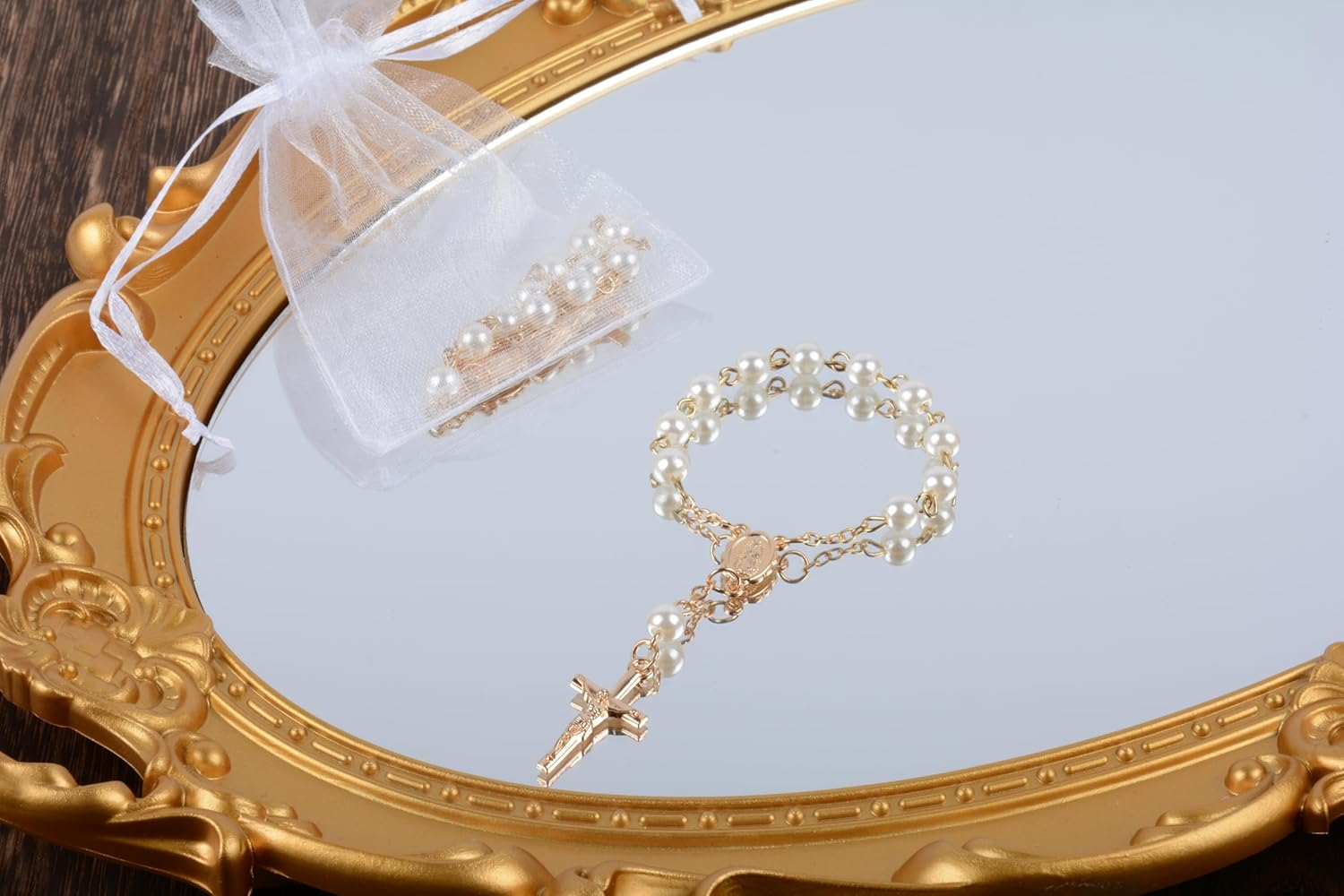 30 Pcs Finger Rosary, Acrylic Rosary Beads with Organza Bag, Ideal for Weddings Party Favors image number 2