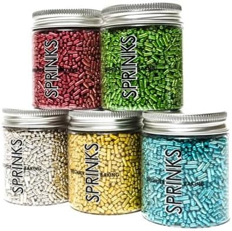 Sprinks Jimmies Sprinkles 1Mm - Edible Toppers for Cakes, Cupcakes, and Desserts | Baking Treats Decorations for Birthdays, Parties, and Special Occasions | 500G, Green image number 2