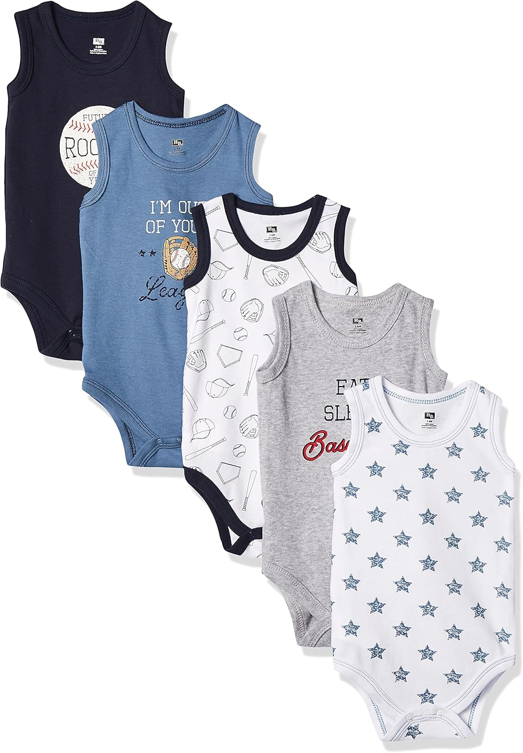 Hudson Baby Unisex Baby Cotton Sleeveless Bodysuits