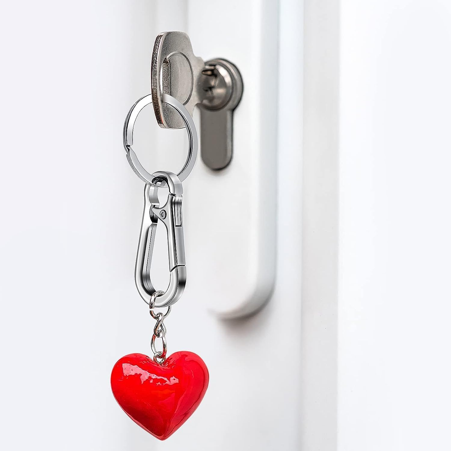 12 PCS Metal Keychain Carabiner Clip Keyring Key Ring Chain Clips Hook Holder Organizer for Car Keys Finder, Keychain Carabiner for Men and Women image number 5