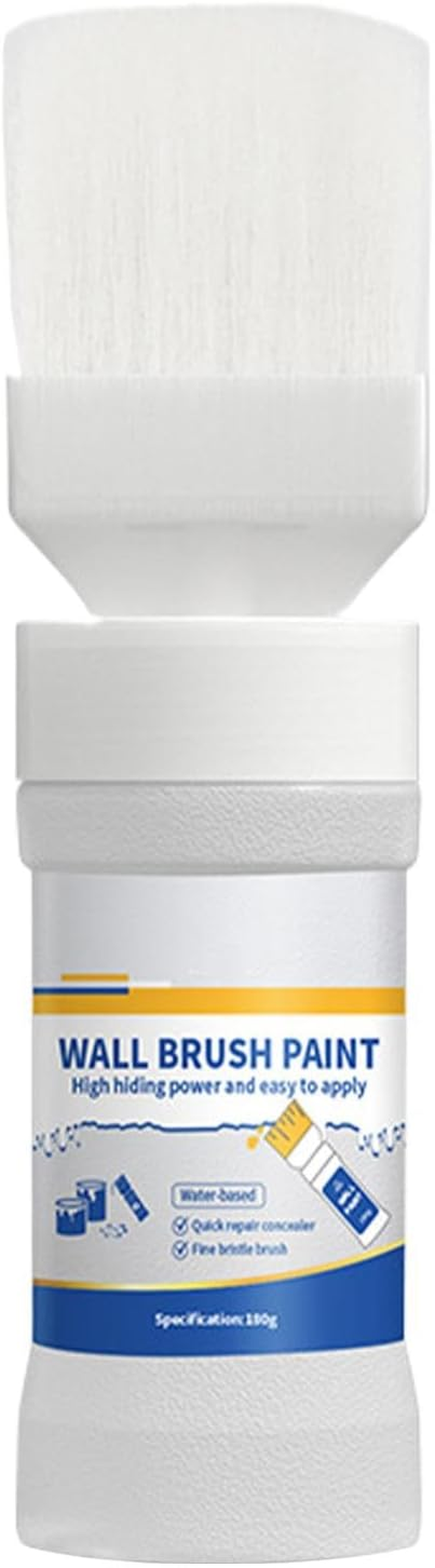 White Paint, Latex Wall Repair Paste, Water-Based Interior Paint, Easy to Apply, Flat Touchup Kit, 180 G, Abs Bottle, 6.69 Inches with Brush, 4.13 In. without Brush image number 6