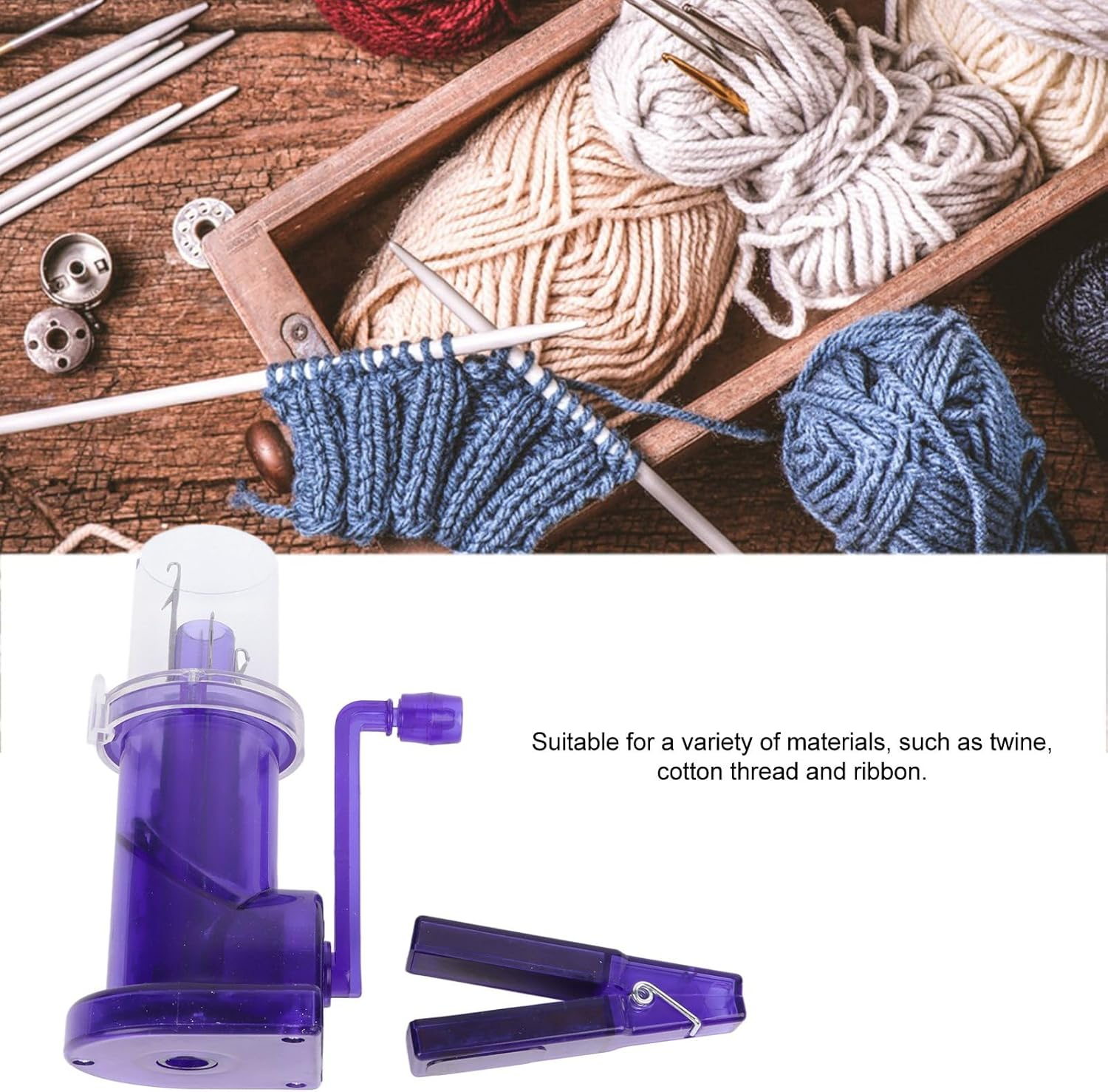 Embellish Knit Machine, Plastic Easy Manual Spool Knitter with Hand Crank, Lightweight Portable Weaver Knitting Tool for DIY Craft Ornament Garment Clothes image number 1