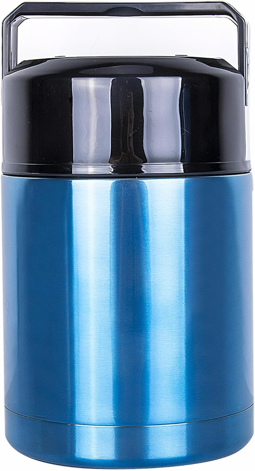 Meichoon Vacuum Insulated Food Jar Bowl 35 Oz（1000Ml) for Cooking Stainless Steel Interior Leak Proof Soup Food Storage Container, BM02 Blue image number 6