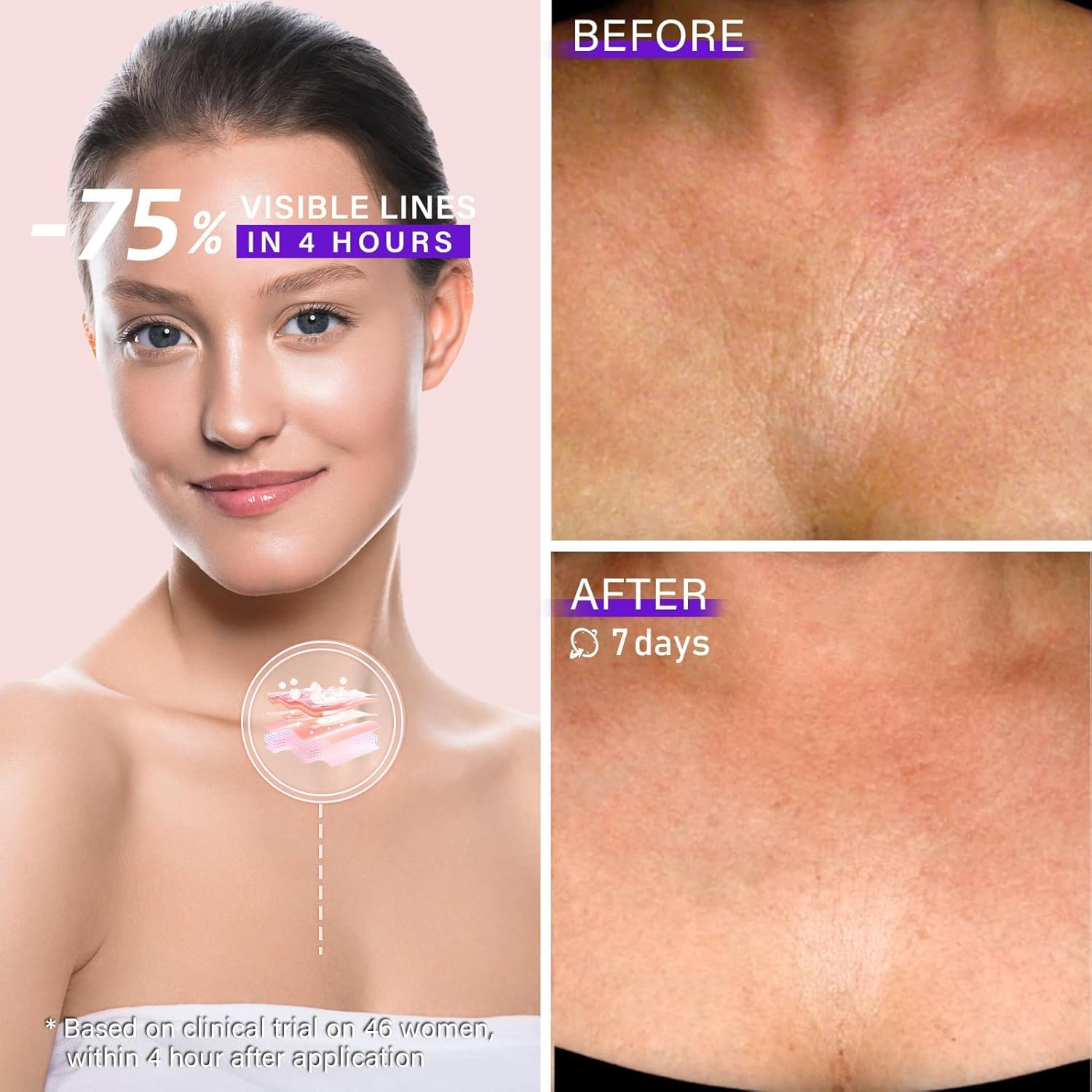 Wrinkle Pads Wrinkles Patches-Resuable Sleep Patches Silicone Paster for Wrinkles, anti Chest Wrinkles from Side Sleeping, Neck & D&eacute;collet&eacute;, Skin Safe Chest Wrinkled Patche (White) image number 4