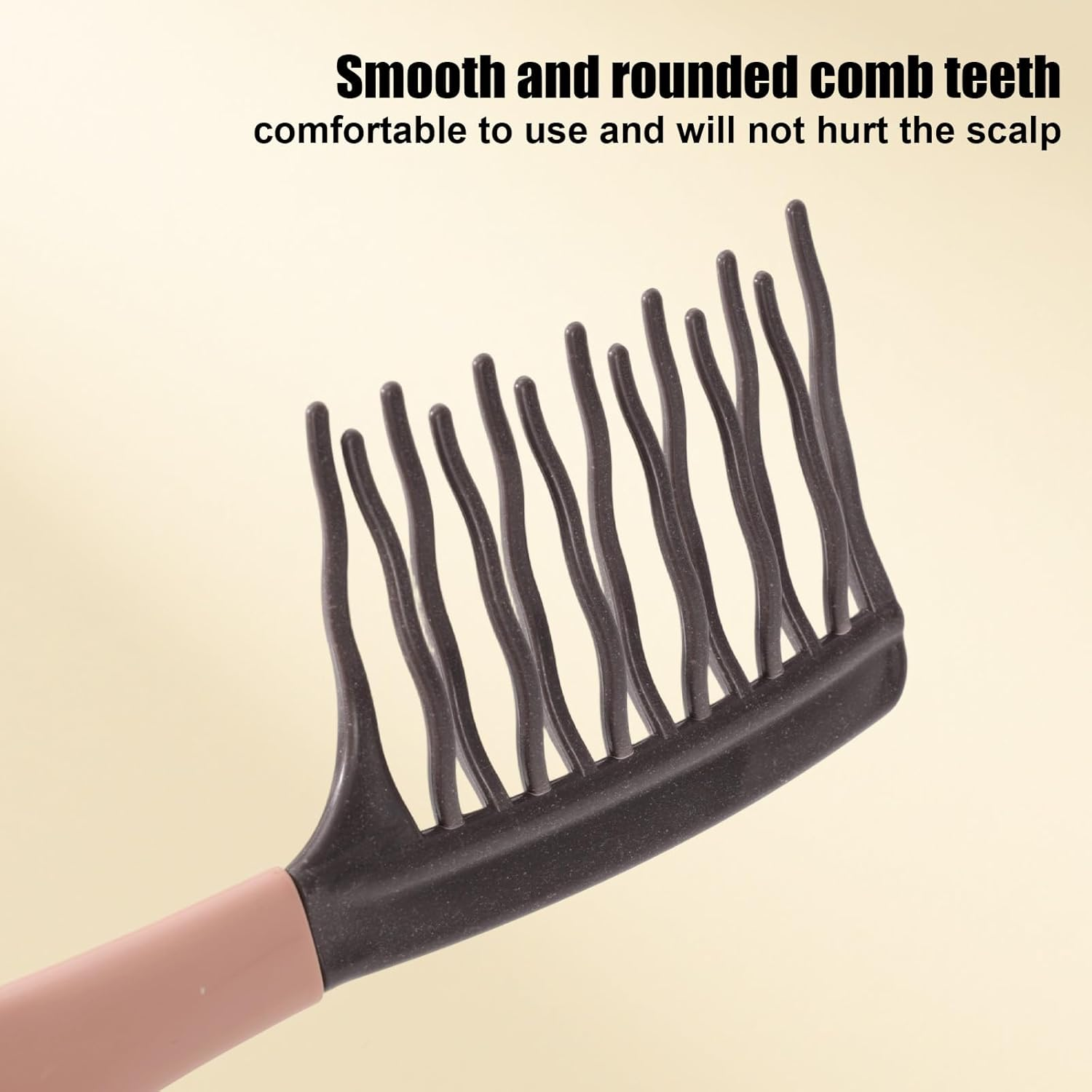 Fukaisu 2Pcs Wide Tooth Curly Hair Comb, Detangling Hair Brush with Double Row Wavy Tooth Design for Long/Thick Dry/Soggy Hairs for Women/Girl(Grey) image number 5