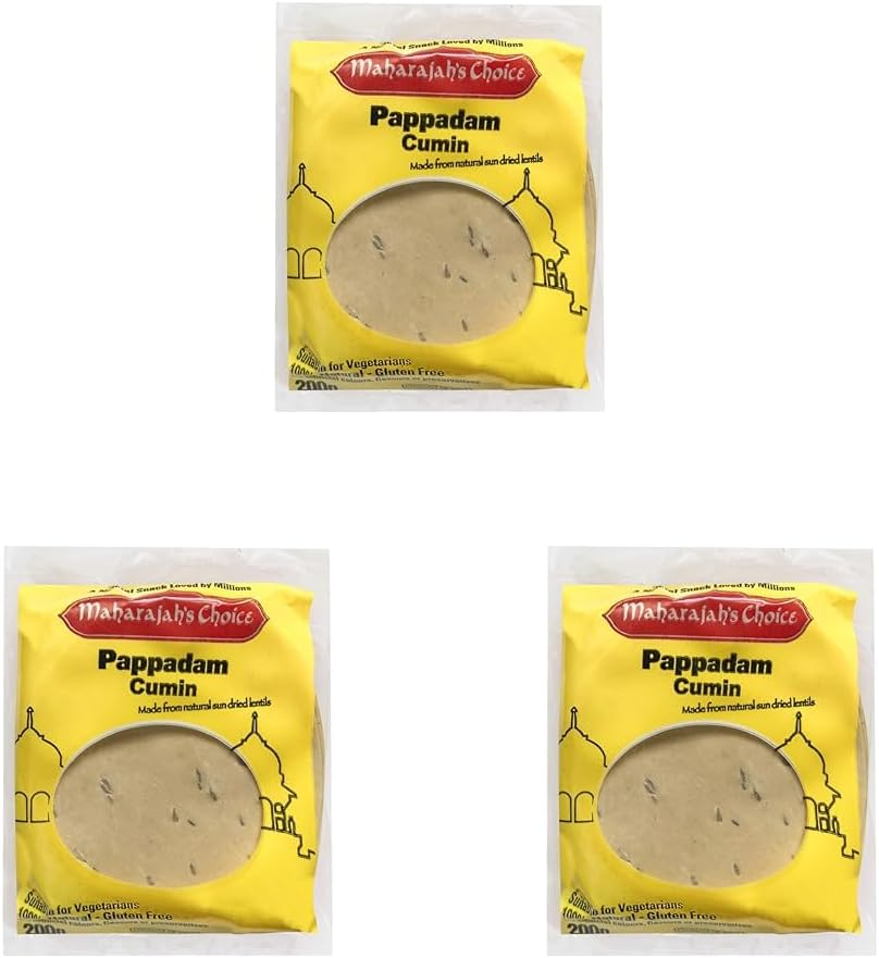 Maharajah'S Choice Cumin Papad in Poly Bag, 200 G