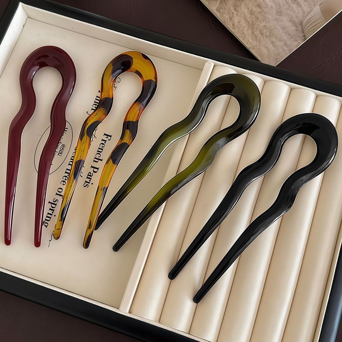 AFCJLTO Pack of 4 French Hair Pins U Shaped Hairpin Large French Twist Hair Pin Hair Pins French Clip for Women Girls All Hair Types image number 3