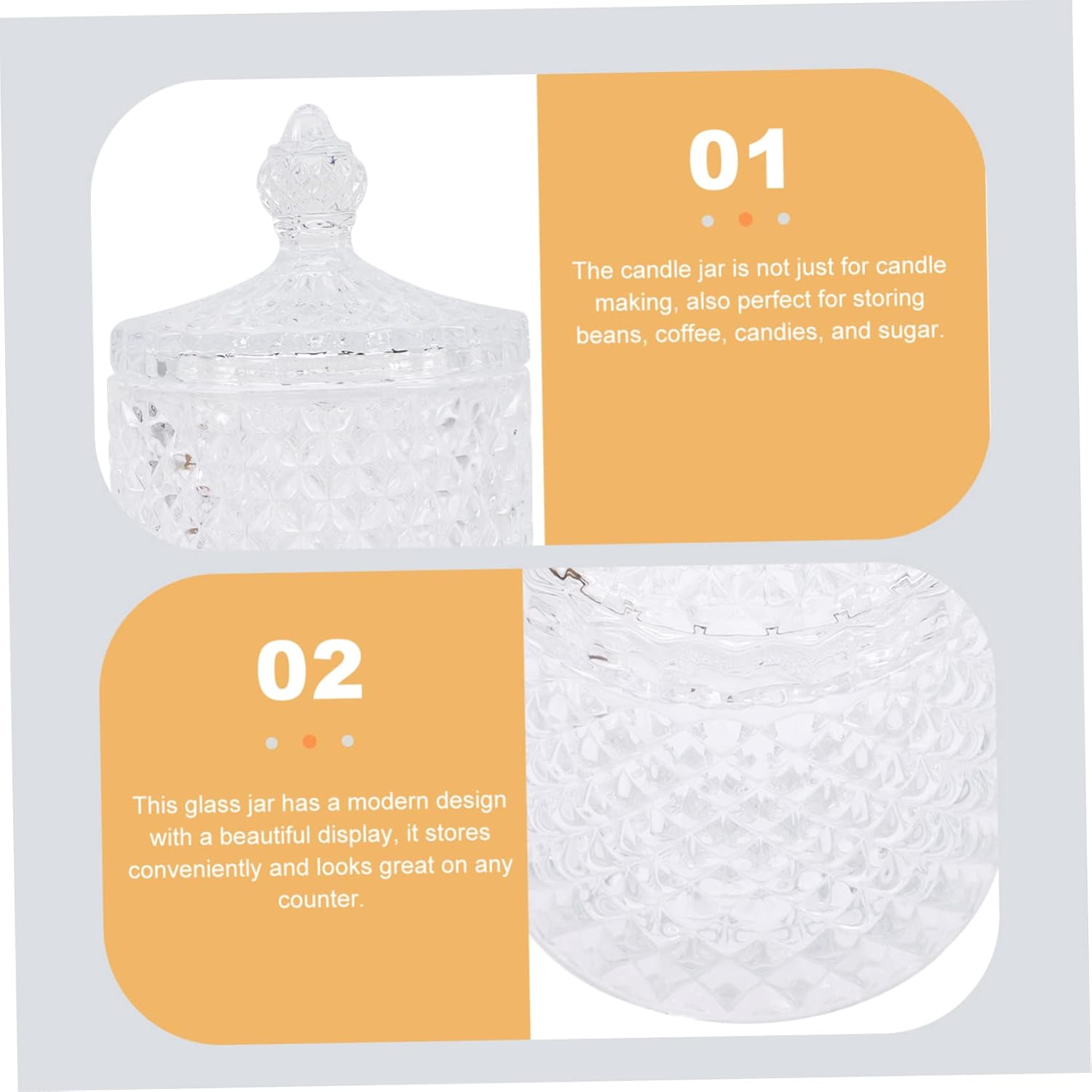 Levemolo Scented Candle in Glass Jar for Home Decoration for Making Candles Glass Jars for Kitchen Storage Use as Candy Dish for Party Favors image number 2