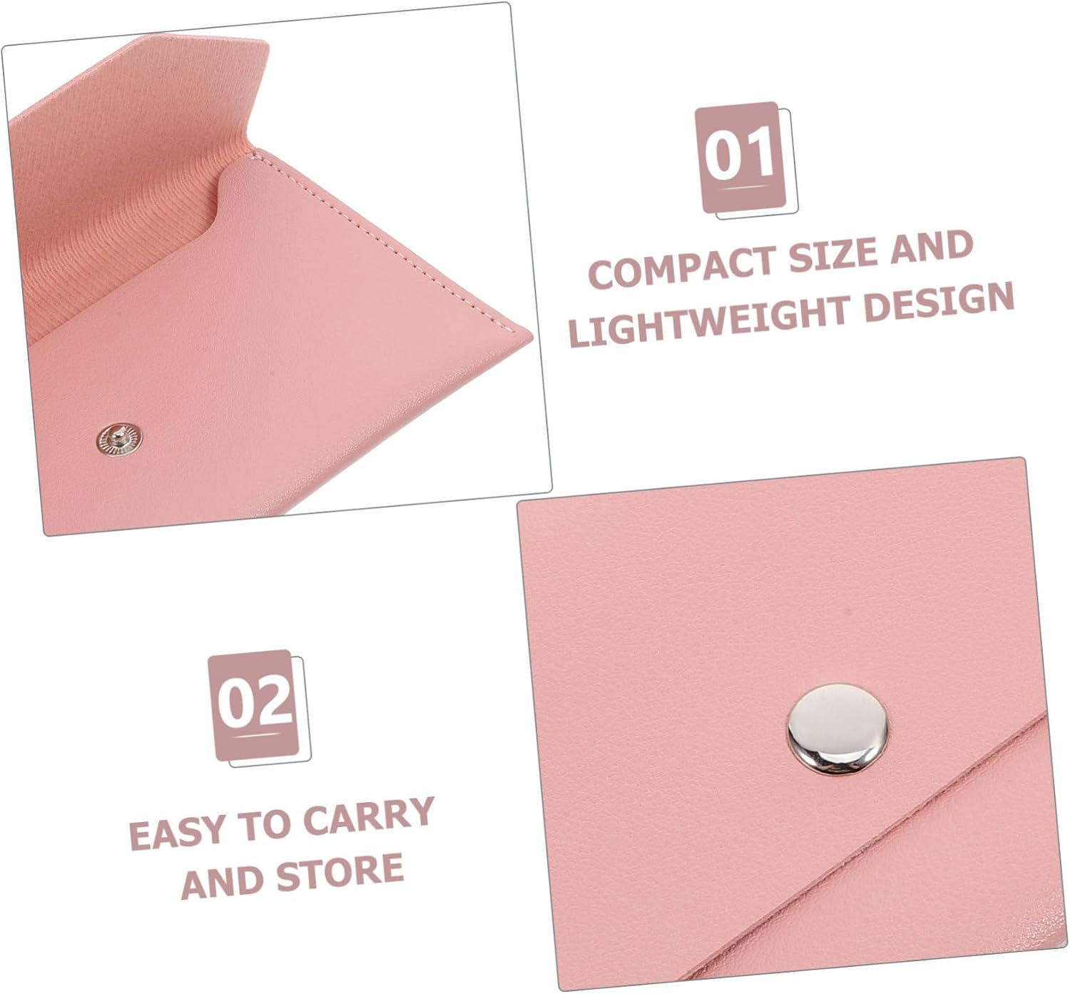 HOMSFOU Envelope Business Card Holder Pu Cash Envelope Bag for Credit Card Holder for Men Travel Document Organizer image number 4