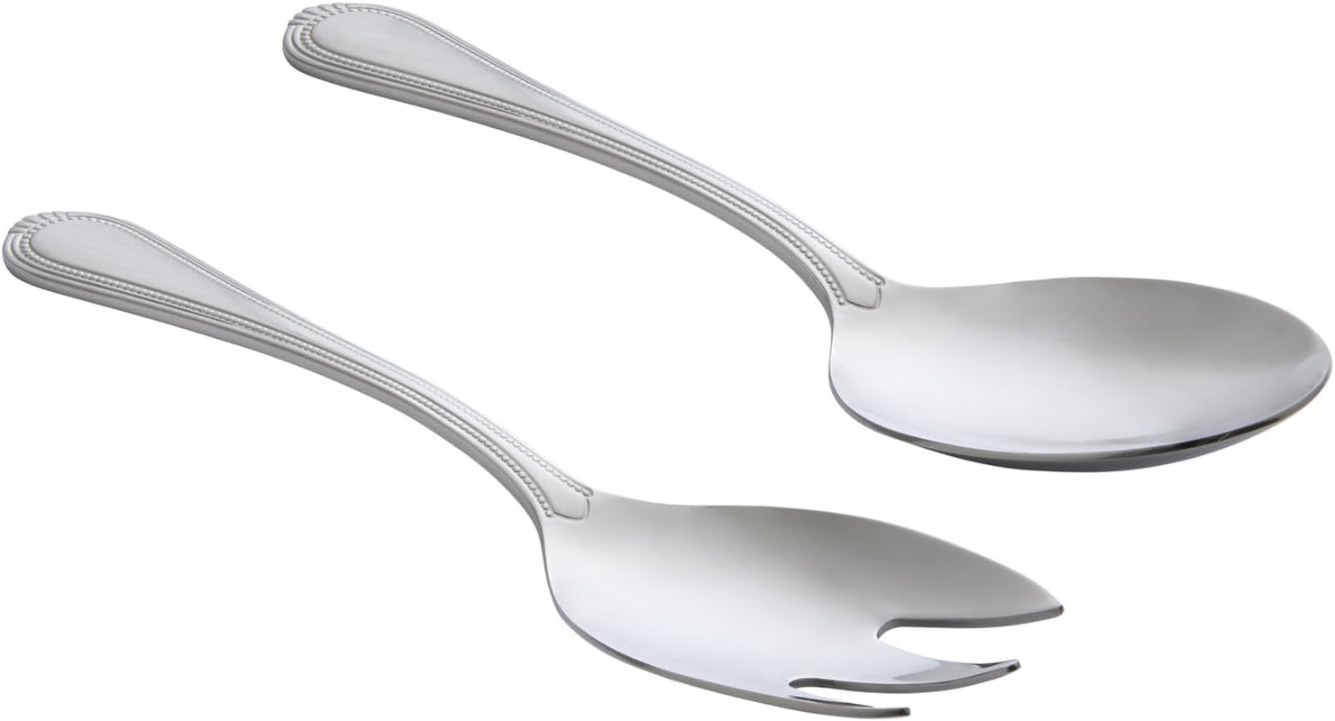 Casa Domani Brocade Salad Serving Set 2 Piece Stainless Steel Gift Boxed image number 1