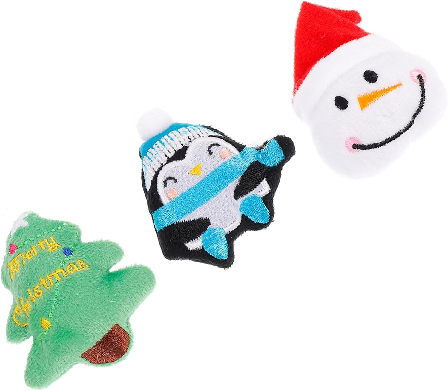 3Pcs Plush Christmas Pet Toy Penguin Snowman Christmas Tree Safe Chew Toys for Dogs and Cats Strengthens Bonding Keeps Pets Entertained image number 6