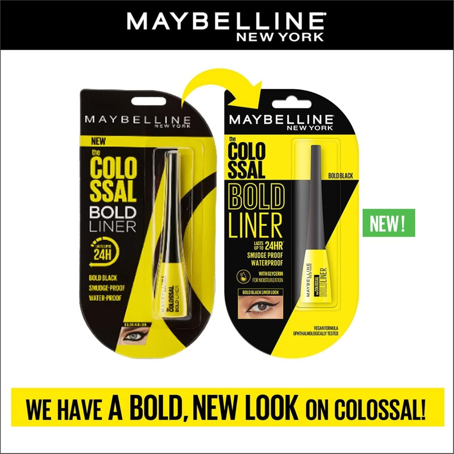 Maybelline New York Colossal Bold Eyeliner, Black, 3G image number 2