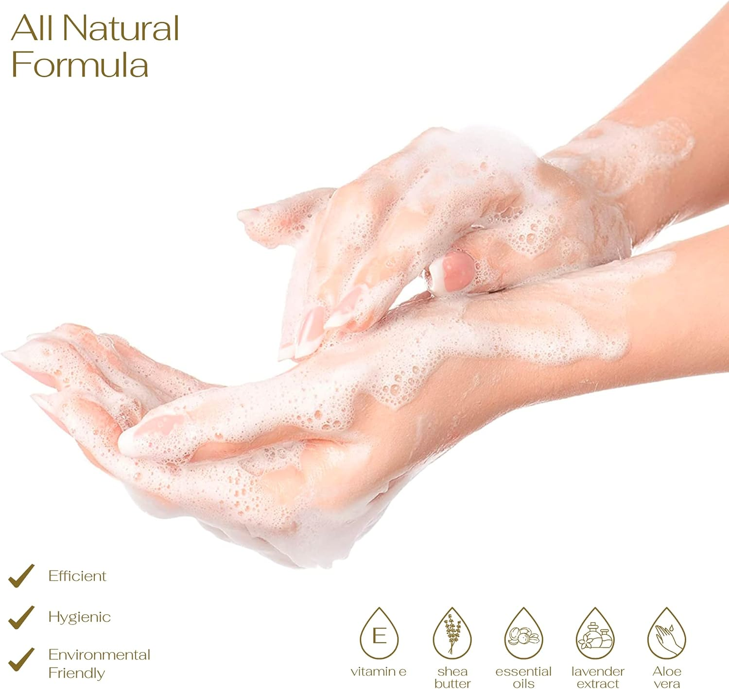 Lovery Foaming Hand Soap - Pack of 5 - Moisturizing Hand Soap with Aloe Vera & Essential Oils - Alcohol-Free Hand Wash in Citrus Blend, Lemon, Orange, Lime, Pink Grapefruit - Scented Hand Wash for Kitchen or Bathroom - Free Swarovski Bracelet image number 4