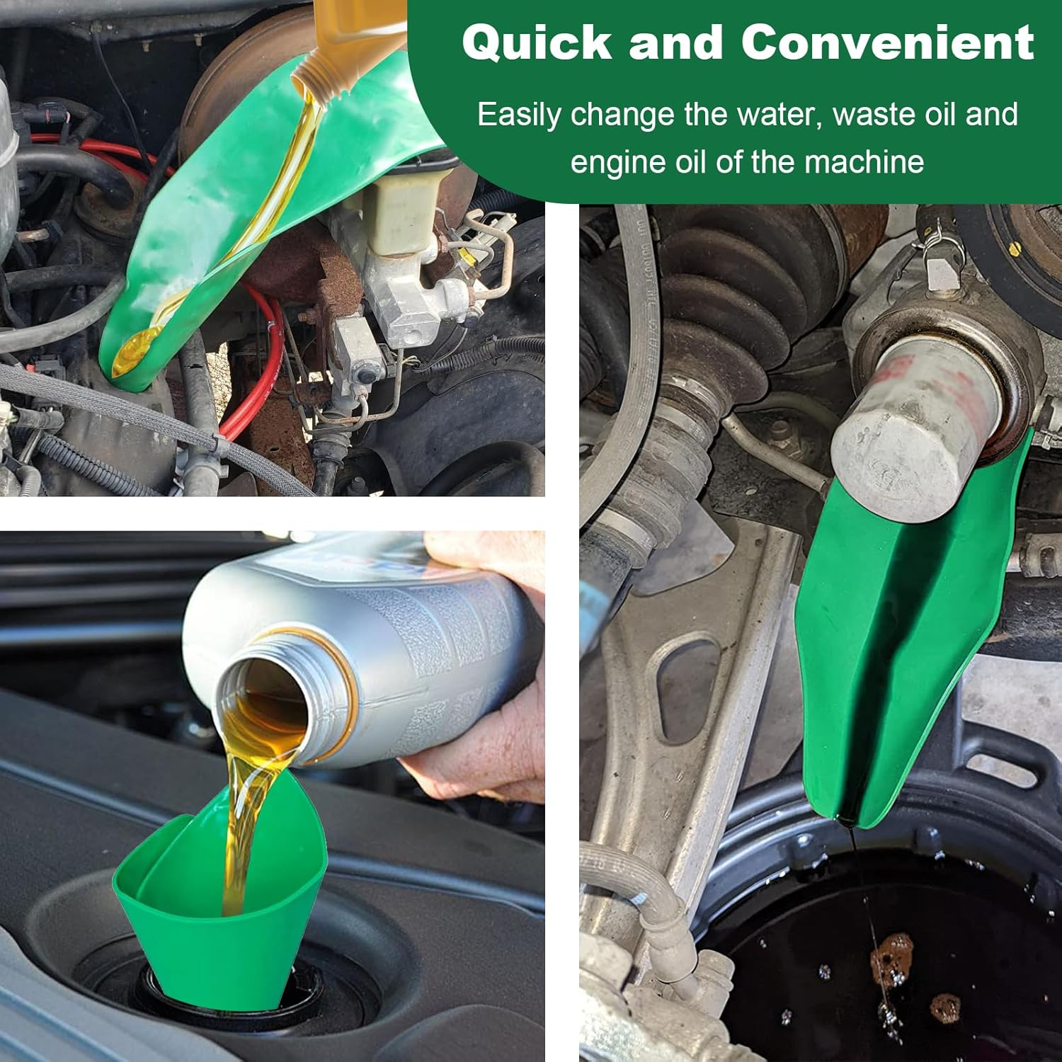 Reused Flexible Foldable Oil Funnel for Oil Change, Multi-Purpose Form a Funnels for Automotive Use, Easy to Clean Small Wide Mouth Funnel for Oil Drain, Available in Narrow Spaces image number 3