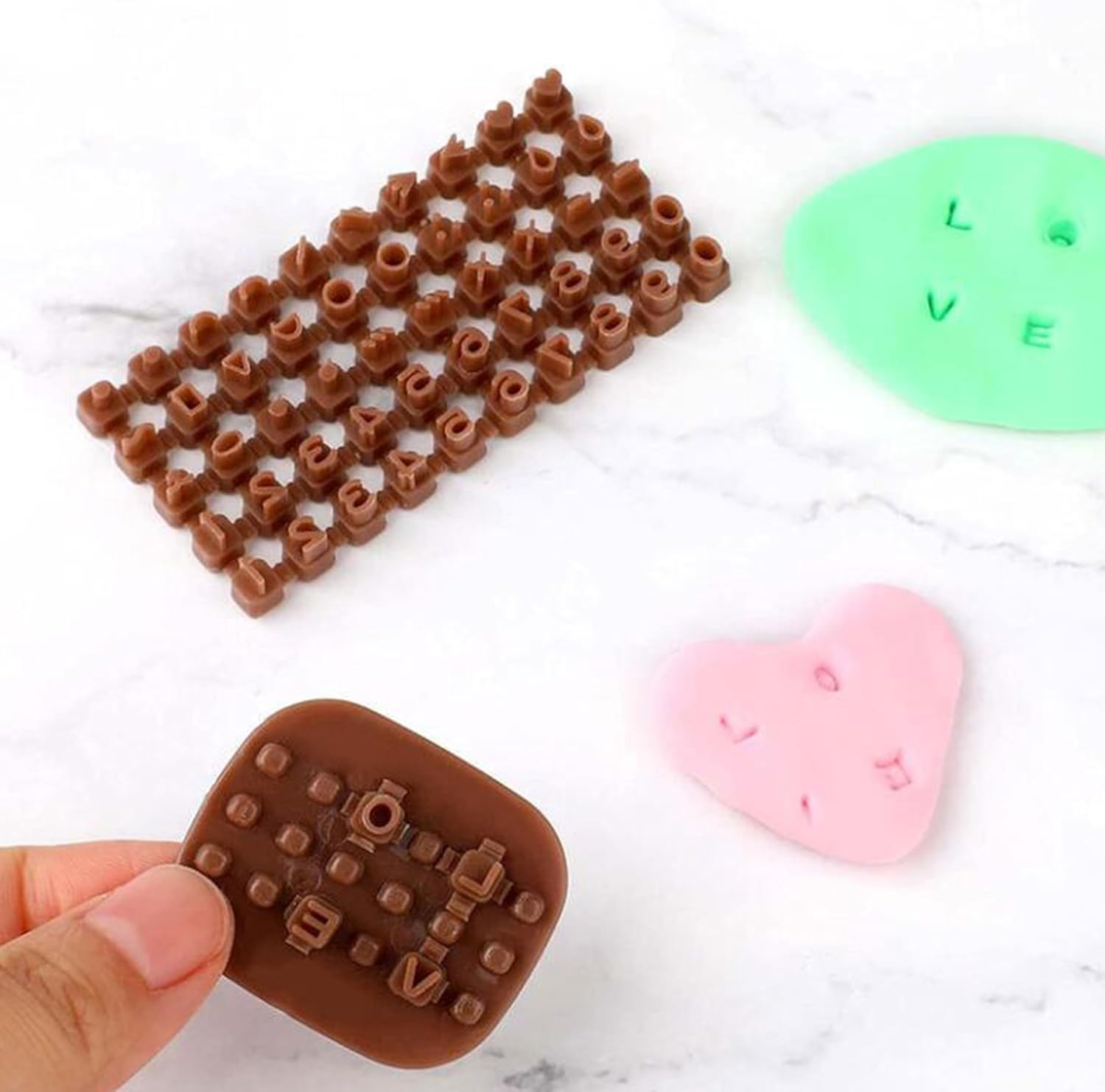 3-Piece Polymer Clay Letter Stamp Set: Double-Sided Alphabet Pottery Stamps for Creative Clay Projects image number 1