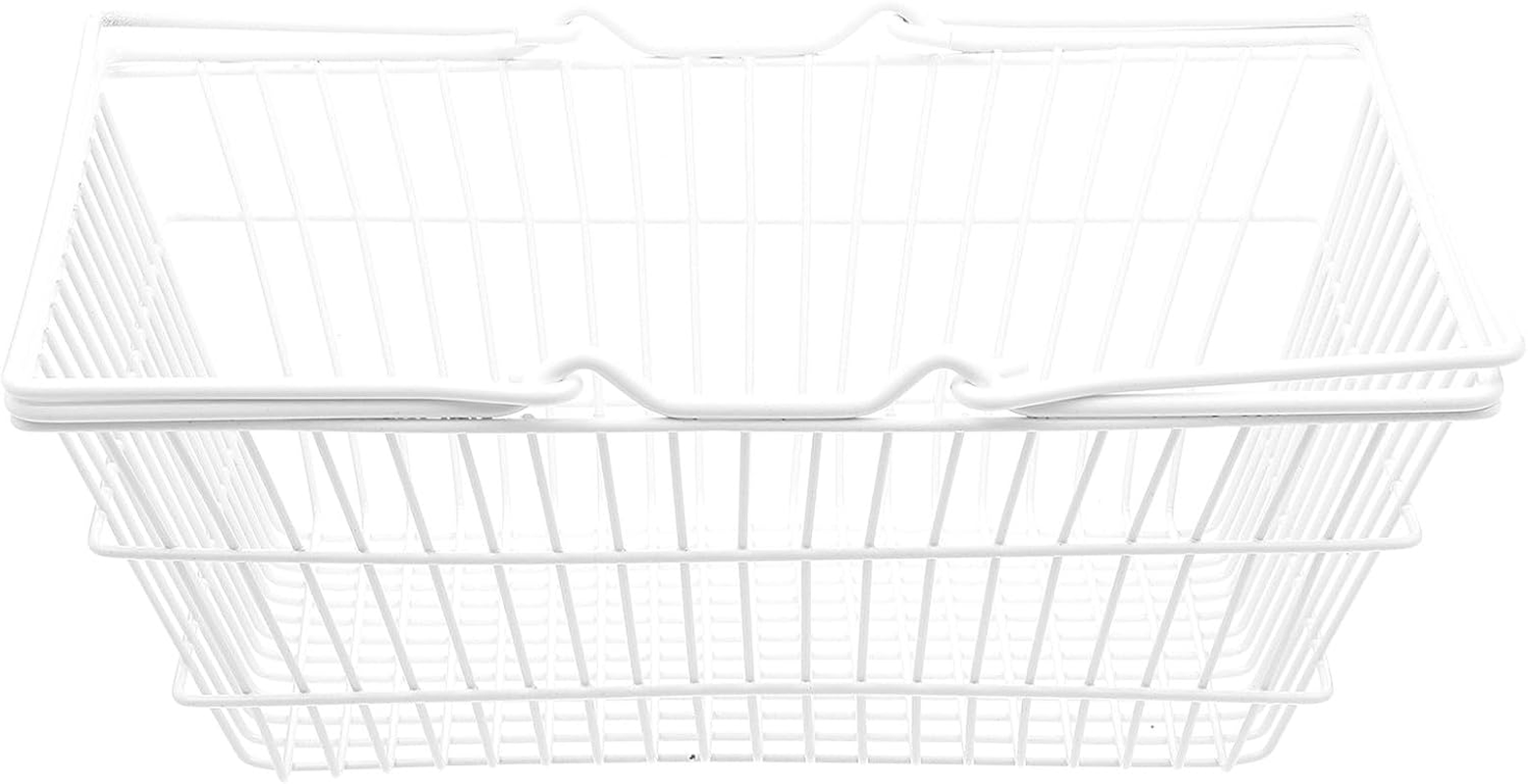 Generic Portable Handheld Shopping Basket with Handle, Large White Storage Basket for Home Organization and Desktop Cosmetics Storage, image number 6