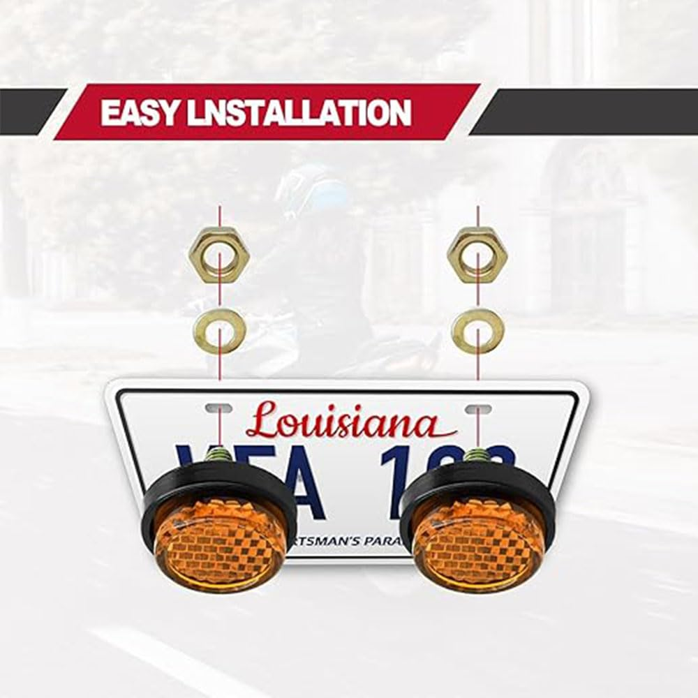 6 Pieces Mini Reflector Tag Bolt Screws for Motorcycle License Plate Frame Decorative, M5 Screw Tag Bolt round Reflective for Bike, Motobikes, Trailers, Trucks, Boats, Suv'S, Rv'S (Yellow) image number 4