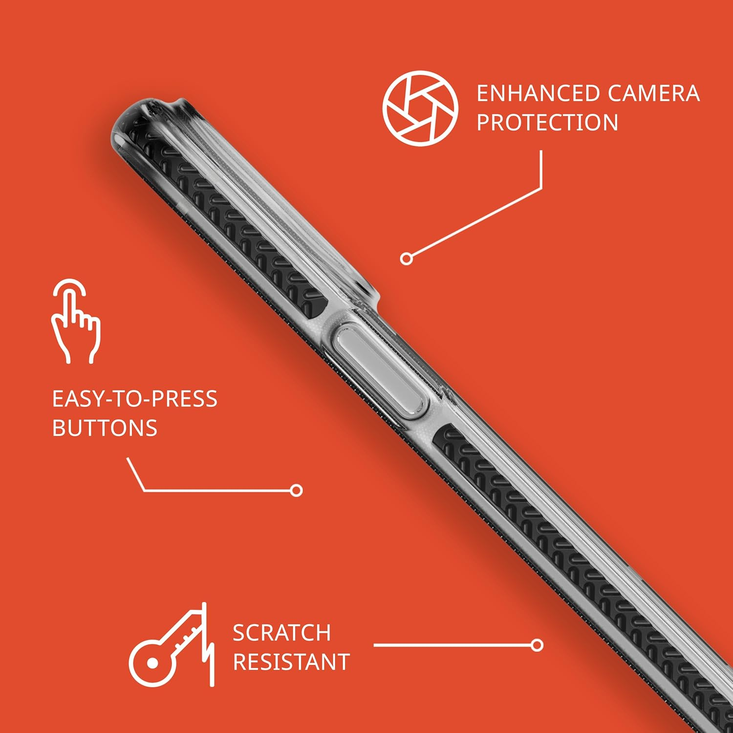 Tech21 Evocrystal Case with Magsafe for Iphone 15 Pro Max, Graphite Black image number 1