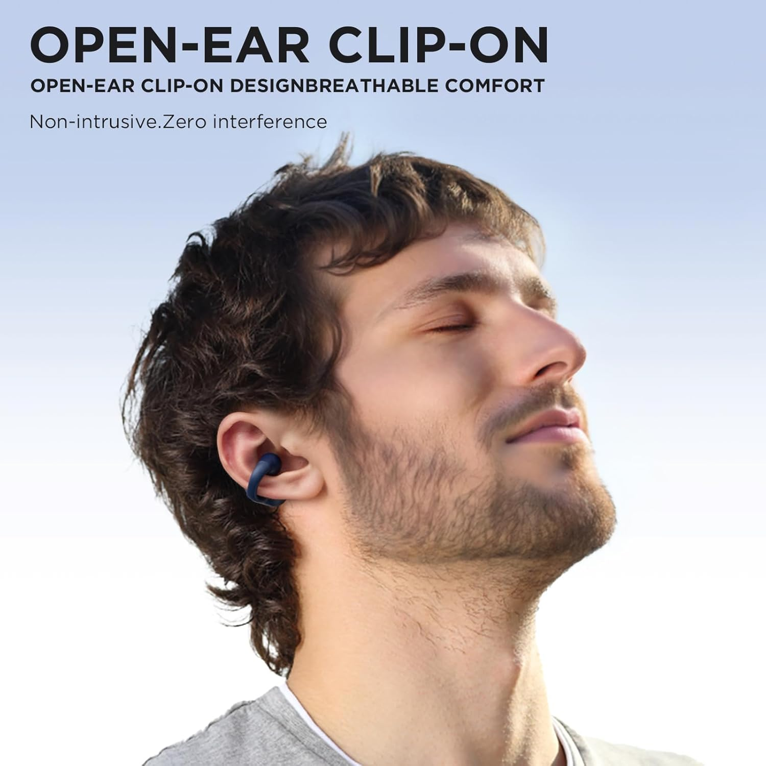 Sanag Open-Ear Earbuds, Ear Clip-On Headphones, Lightweight Comfort, IPX4 Waterproof Wireless Earphones for Running and Workouts, Driving, Sports Ear Buds Built-In Mic, Noise Cancelling, 56H Playtime image number 5