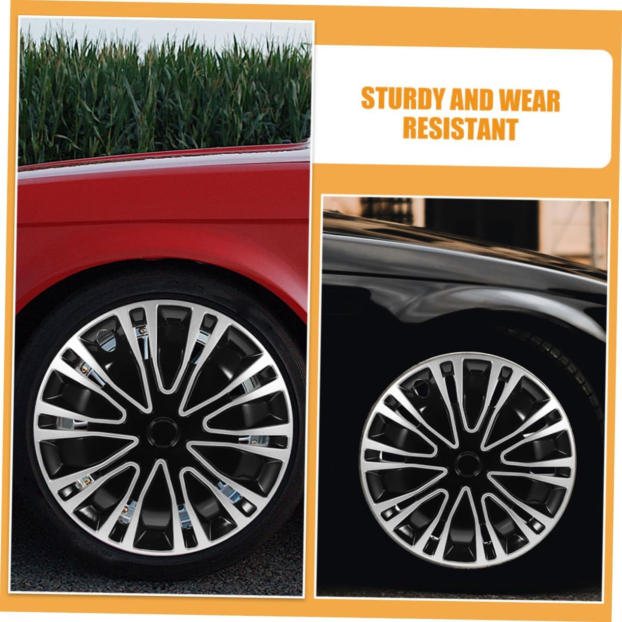 SEWOART 2Pcs Car Hubcap Wheel Rim Covers Decorative Hubcaps for Auto Truck SUV Automotive Hub Cap Replacement Wheel Cover image number 4