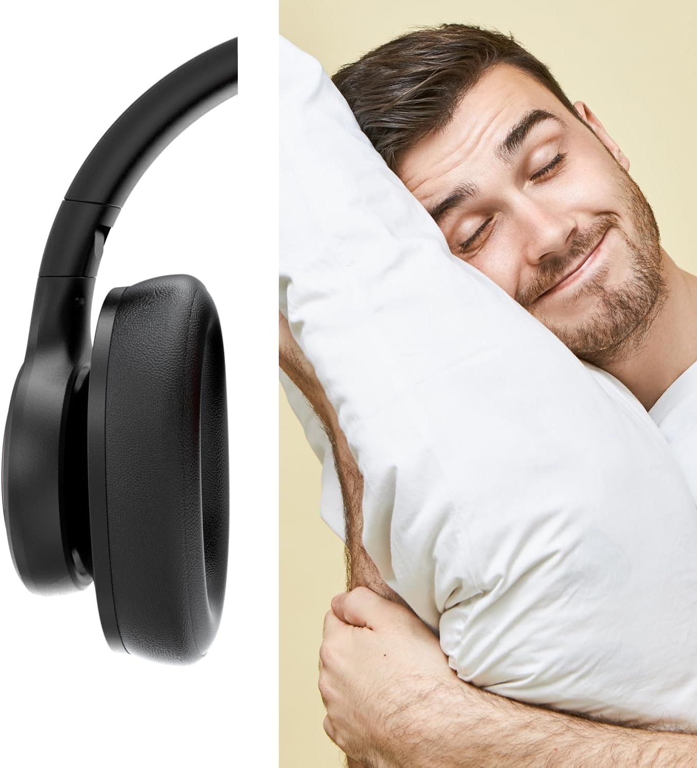 Elbe ABT-B26-N Bluetooth 5.1 Foldable Headphones with Microphone and FM Radio - 10 Hour Playtime - Black/Red