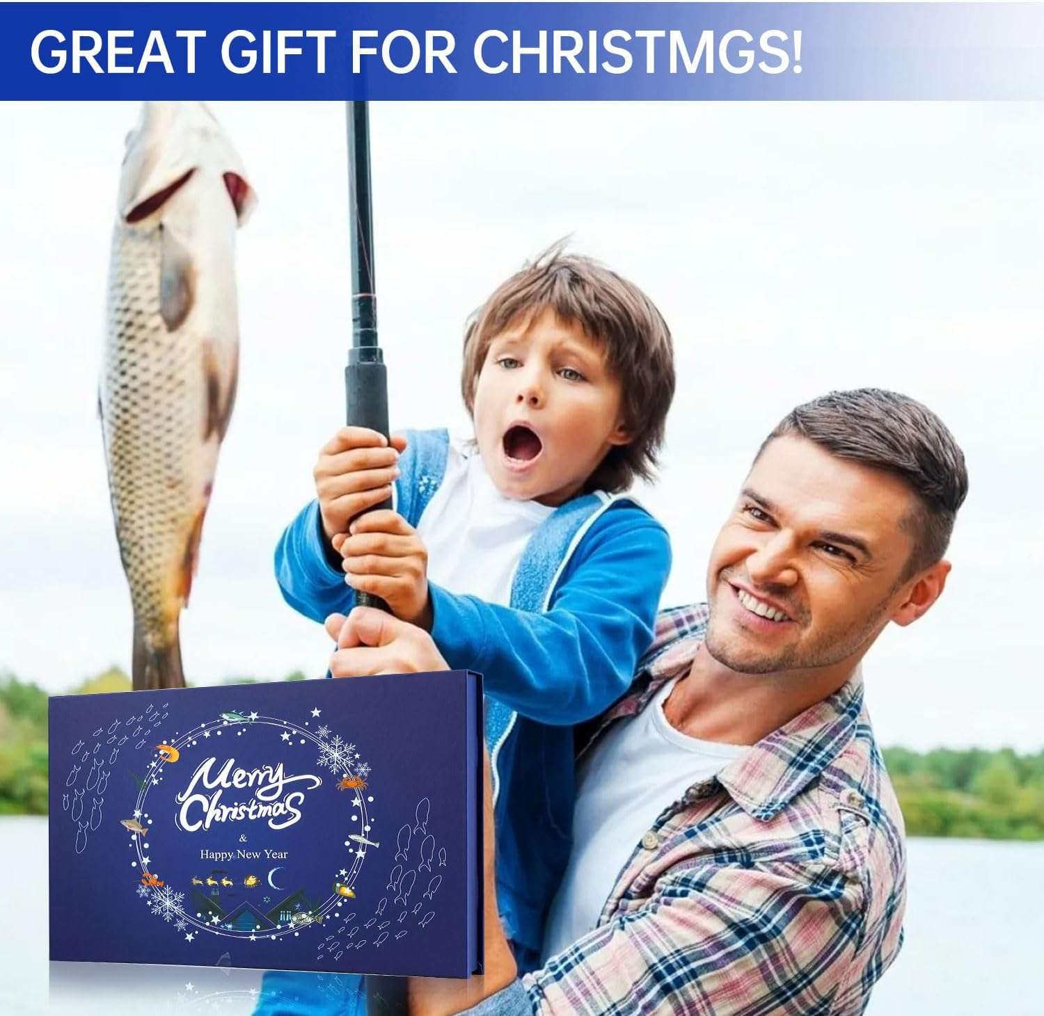 Fishing Advent Calendar 2025, 24 Days of Christmas Countdown Calendar, Fishing Lures Set for Fisher Adult Men Teen Boys, Soft Lures Spoons Minnow Xmas Surprise Gift(Random Style) image number 2