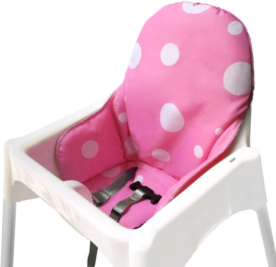 Zama Seat Covers & Cushion Compatible for IKEA Antilop Highchair Washable Foldable Baby Highchair Cover Childs Chair Cushion (Pink