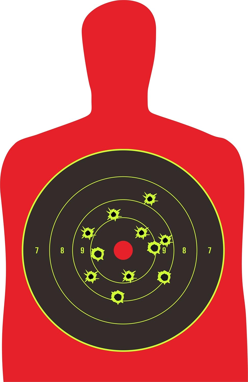 Hybsk Targets - 8 Inch Reactive Splatter Self Adhesive Shooting Targets Bright Fluorescent Yellow upon Impact- Gun - Rifle - Pistol - Airsoft - BB Gun - Pellet Gun - Air Rifle (25 Pcs)